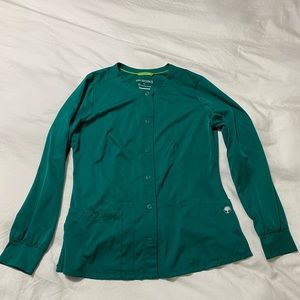 HH WORKS by HEALING HANDS Megan Button Front Solid Scrub Jacket